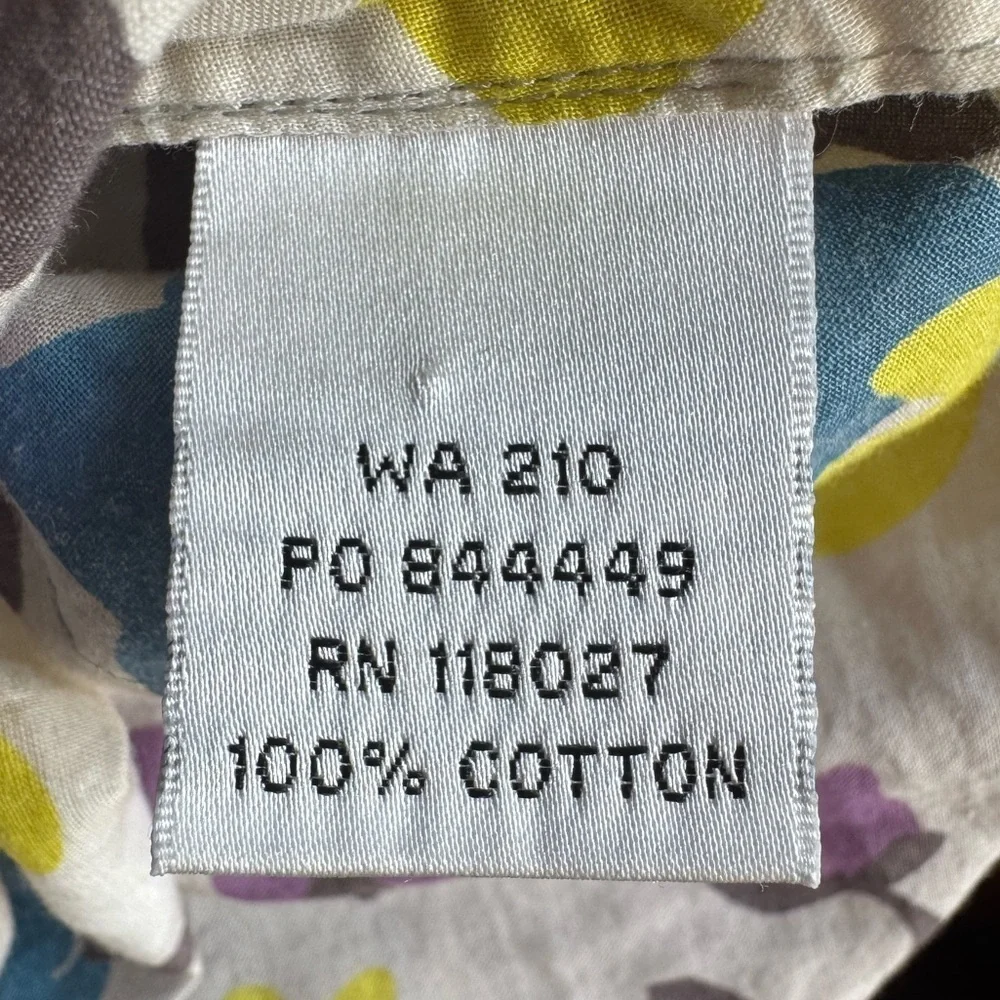 BODEN 100% Cotton Light Floral 3/4 Button Down Top Size 8 Spring/Summer - Picture 6 of 10